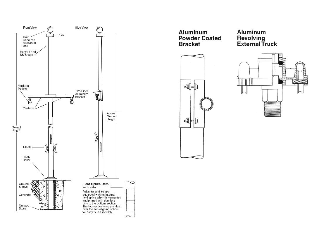 Zeus Fiberglass Flagpoles - Poseidon Series - Flag-Works Over America